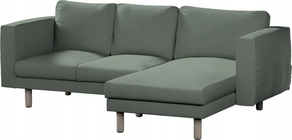 Norsborg 3 személyes kanapé huzat Ikea sezlonnal, zöld