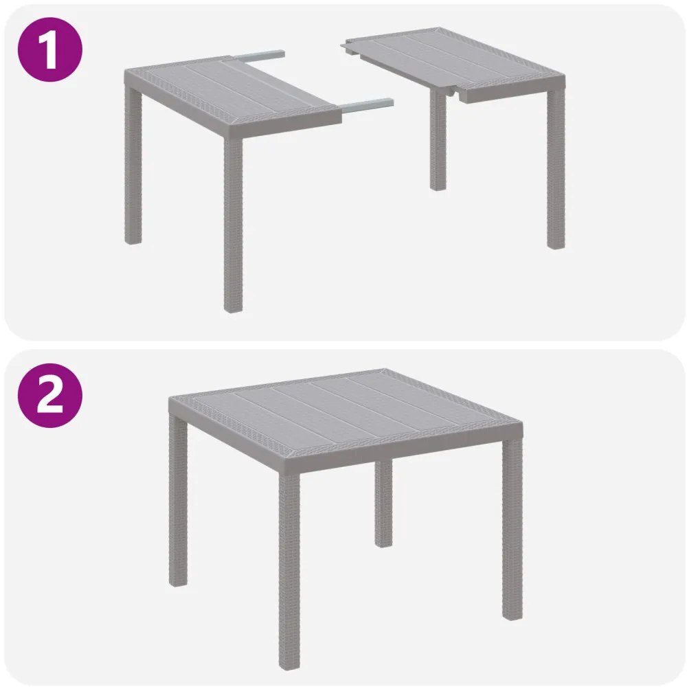 3 Darabos Kerti Étkező Garnitúra Párnákkal Világosszürke Poly Rattan