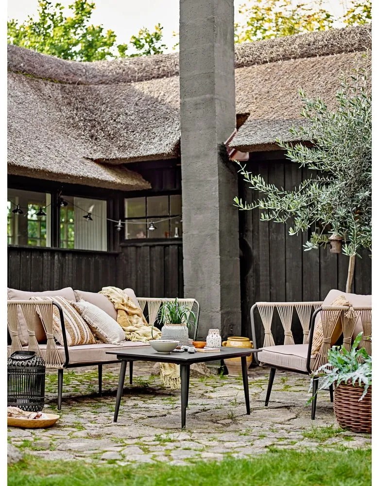 Bézs párnázott kerti fotel Pavone – Bloomingville