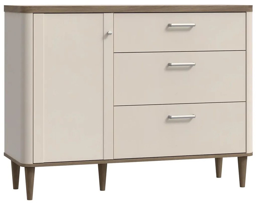 Fiókos komód VIRO barna/bézs