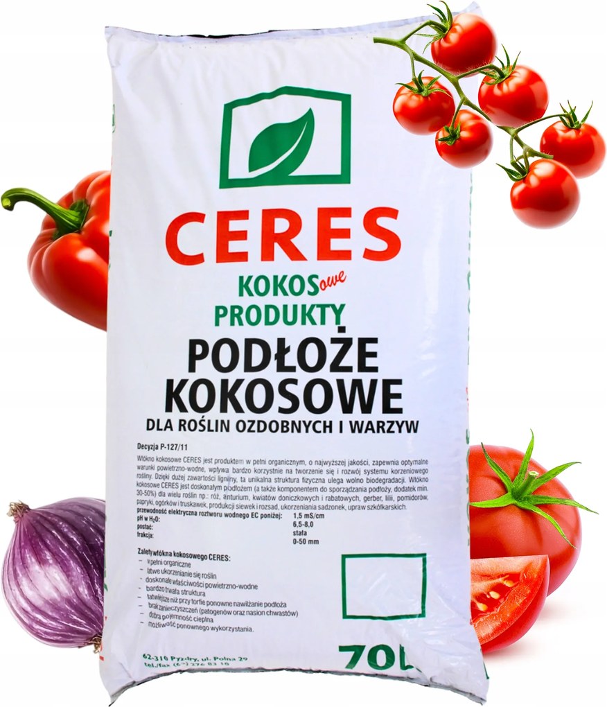 Föld Kókusz Szubsztrátum Susbtrat Palánták Gyökereztetéséhez 70L Ceres