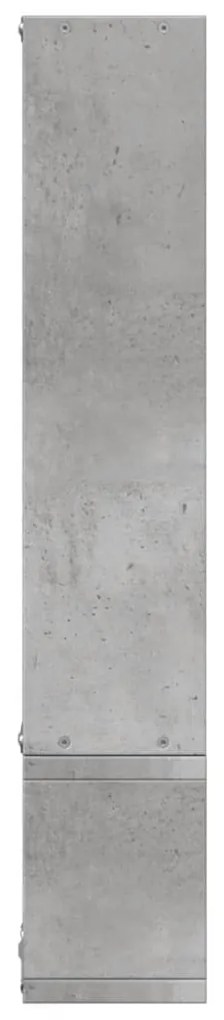 betonszürke szerelt fa fali polc 96x12x64 cm