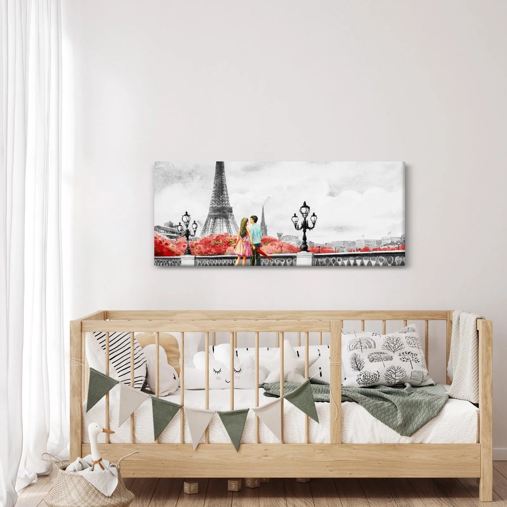 Kép - szerelmesek Párizsban (120x50 cm)