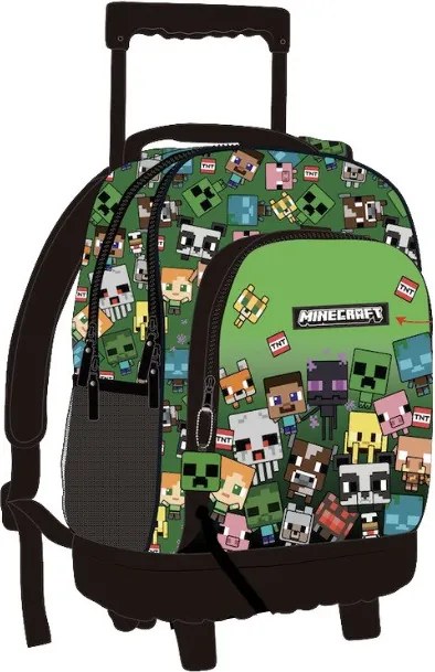 Minecraft Characters prémium gurulós iskolatáska, táska 44 cm