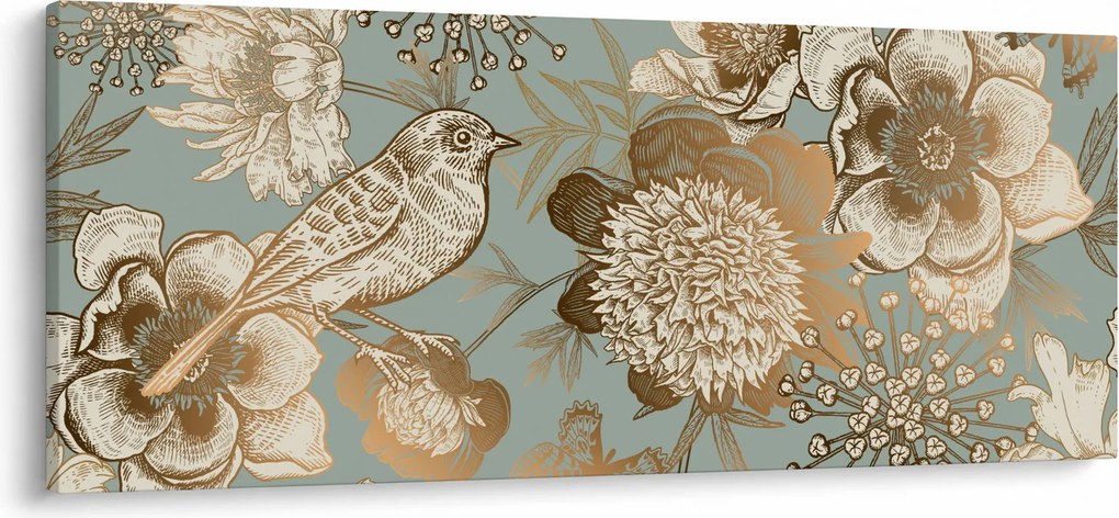 Kép - Kert egy madárral (120x50 cm)