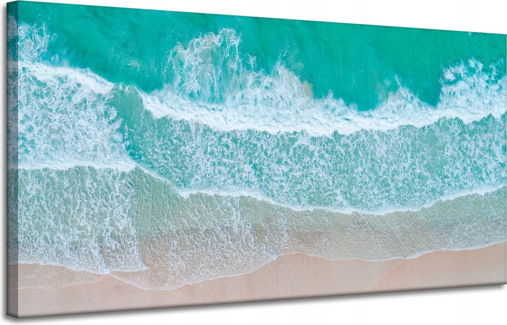 Vászonkép Tenger Hullámok Víz Tengerpart 120x60 cm Ideális ajándék