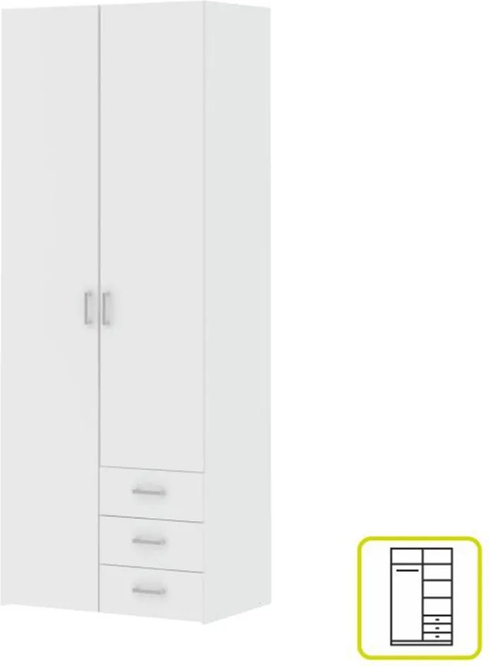 Szekrény, fehér, GWEN 70425
