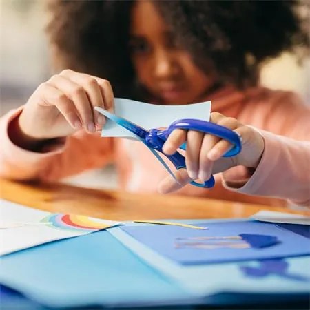 Olló, iskolai, 15 cm, balkezes, FISKARS, ombré kék (IF1067854)