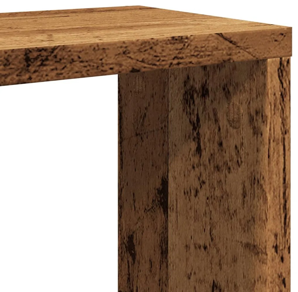 2 db antik fa színű szerelt fa fali kockapolc 30x15x30 cm