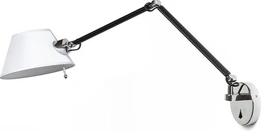 RENDL MONTANA nástěnná bílá/černá chrom 230V LED E27 11W
