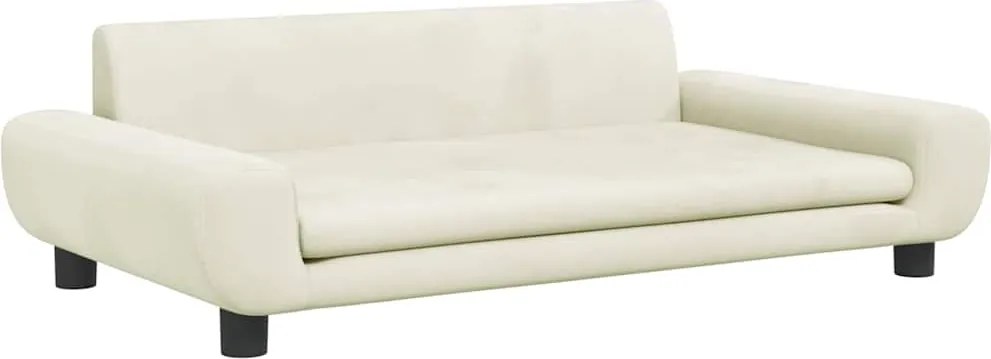 vidaXL krémszínű bársony kutyaágy 100 x 54 x 33 cm