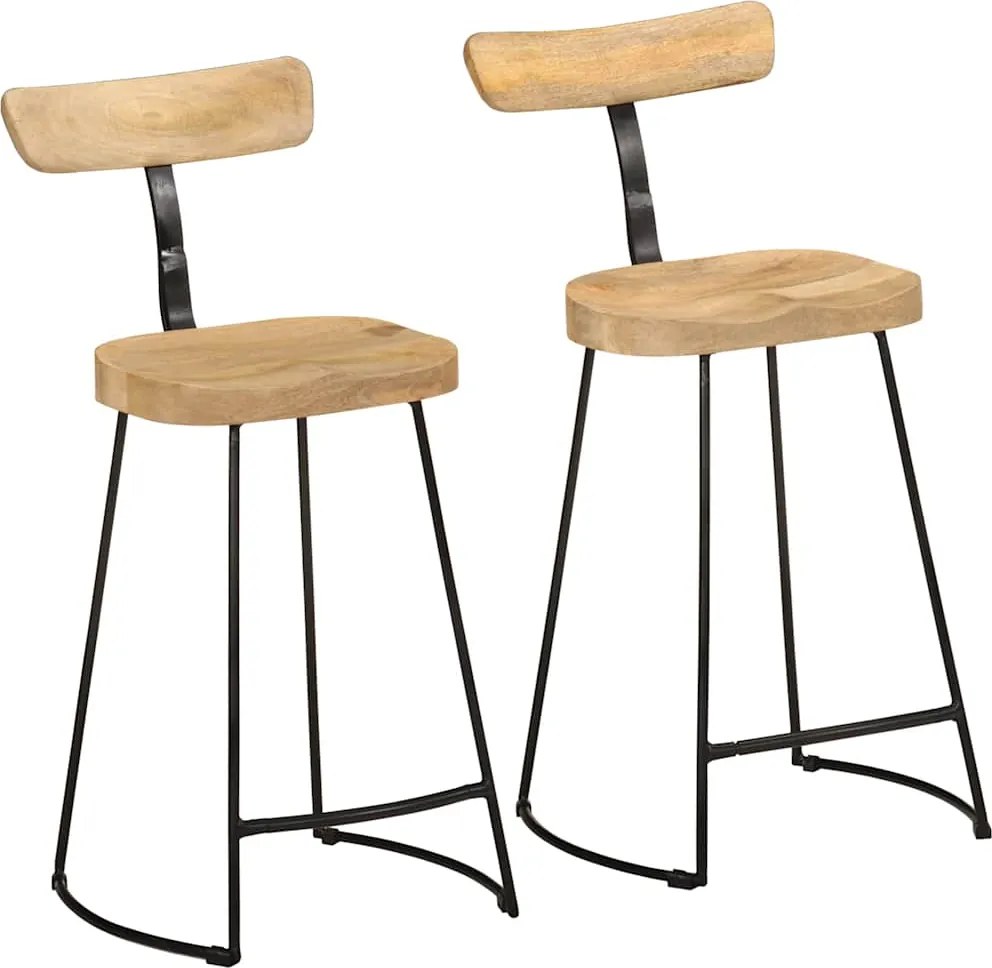 vidaXL Bárszékek 2 db 49x43x88 cm tömör fa Mango