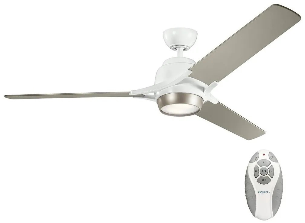 Elstead Kichler KLF-ZEUS-60-WHT-LED Dimmelhető mennyezeti ventilátor ZEUS LED/10W/230V + távirányító KLF-ZEUS-60-WHT
