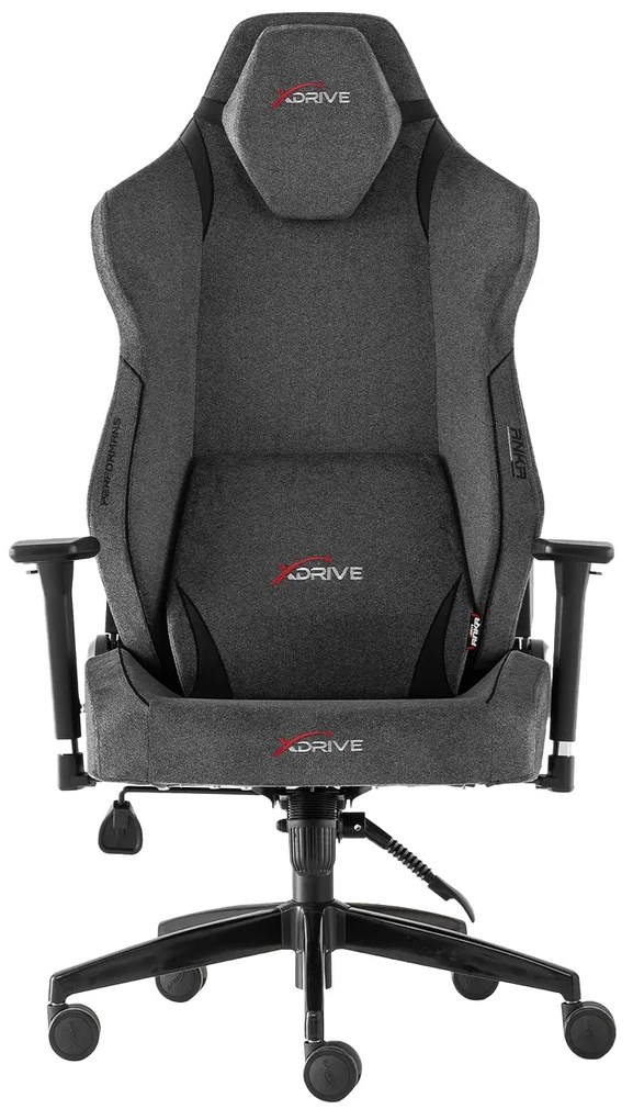 Anka Professzionális gamer szék, nyakpárna, derékpárna, 3D kartámasz, szürke szövet