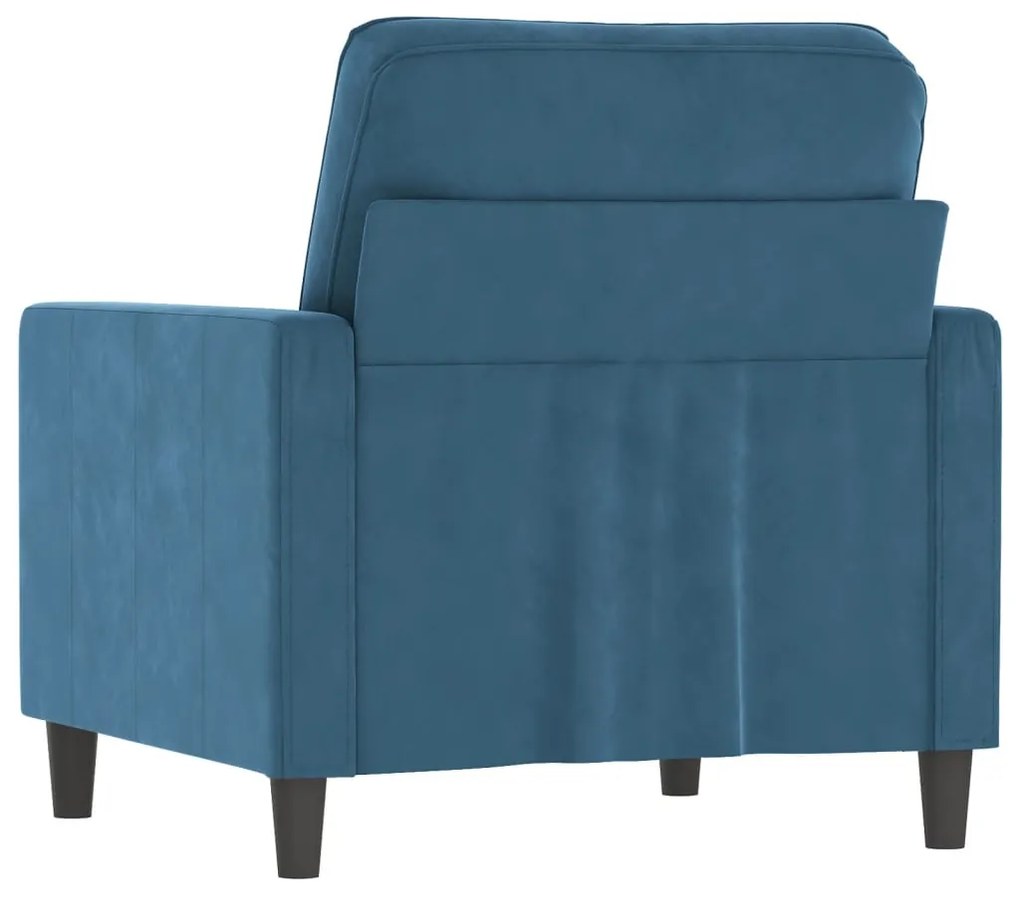 vidaXL kék bársony kanapéfotel 60 cm