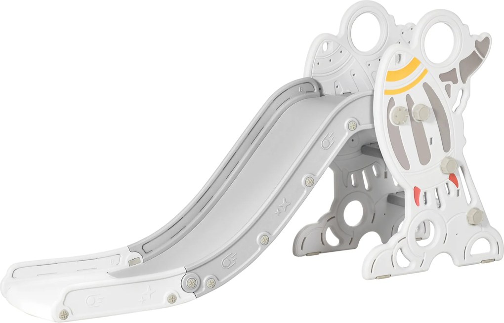 AIYAPLAY Gyerekcsúszda 18-36 Hónaposoknak 157 cm 3 Csúszásmentes Lépcsővel, 30 kg Terhelhetőséggel Benti Használatra Szürke és Fehér | Aosom