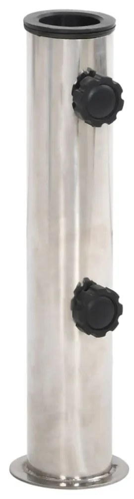 ezüstszínű rozsdamentes acél napernyőtalp rúdhoz Ø38/48 mm