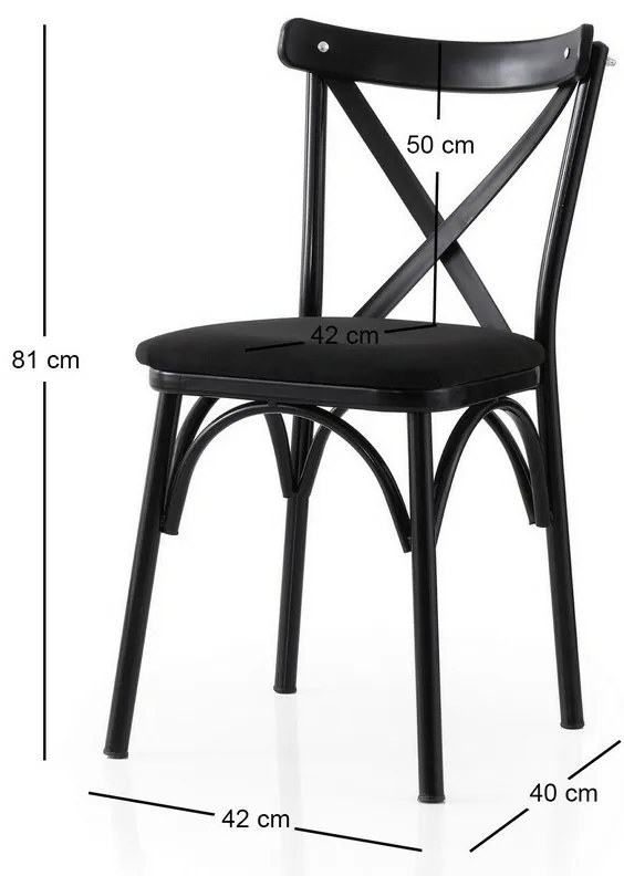 Ekol Black and Black étkezőszék-készlet, 2 db