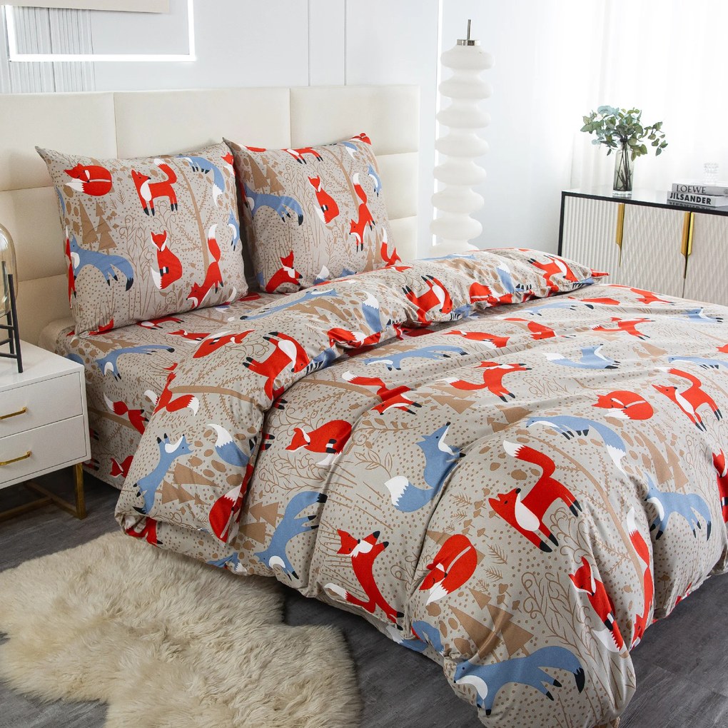 RED FOX barna mikroszálas ágyneműhuzat Ágyneműhuzat mérete: 2 db 70 x 90 cm | 200 x 220 cm