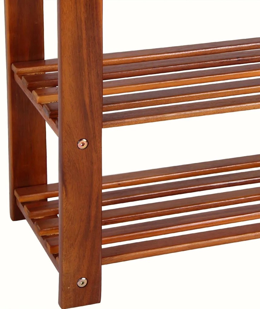 Casaria® Cipőtartó és pad 2 az 1-ben akác - 90 cm
