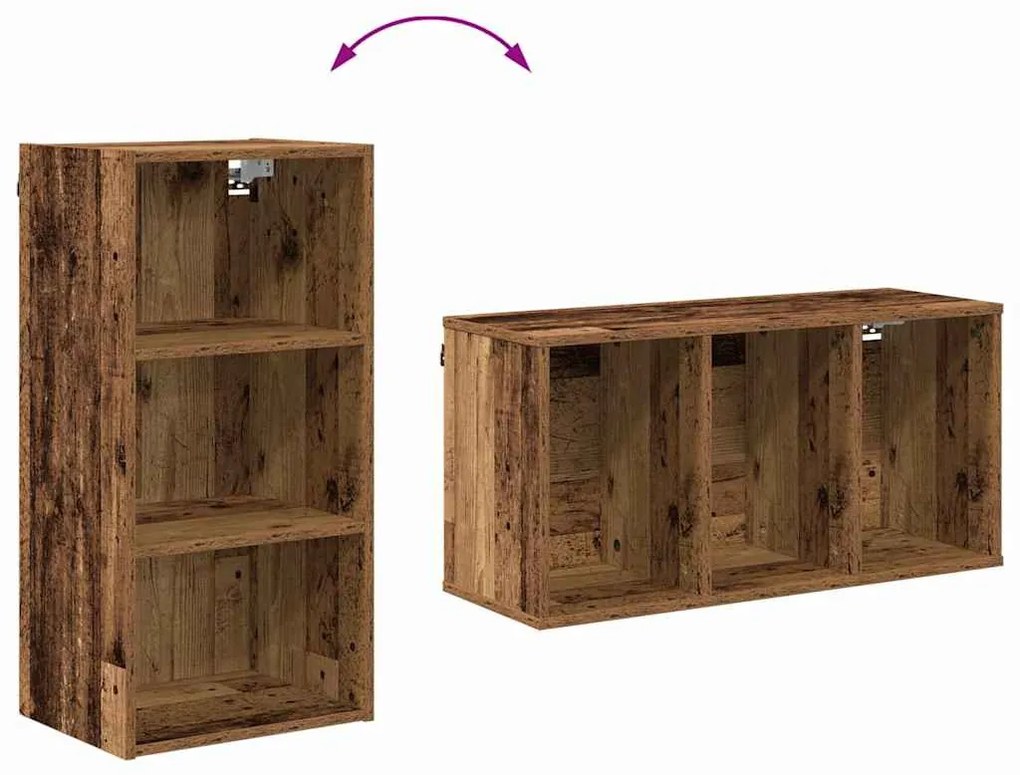 Függő szekrény polcokkal Riga Öreg fa 40 x 29,5 x 80 cm Faanyag