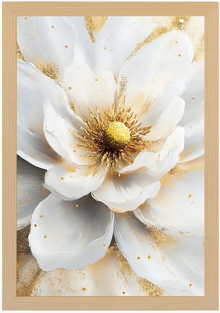 Poszter Keret Fa Természet Fehér Virág Magnólia Glamour 40x60