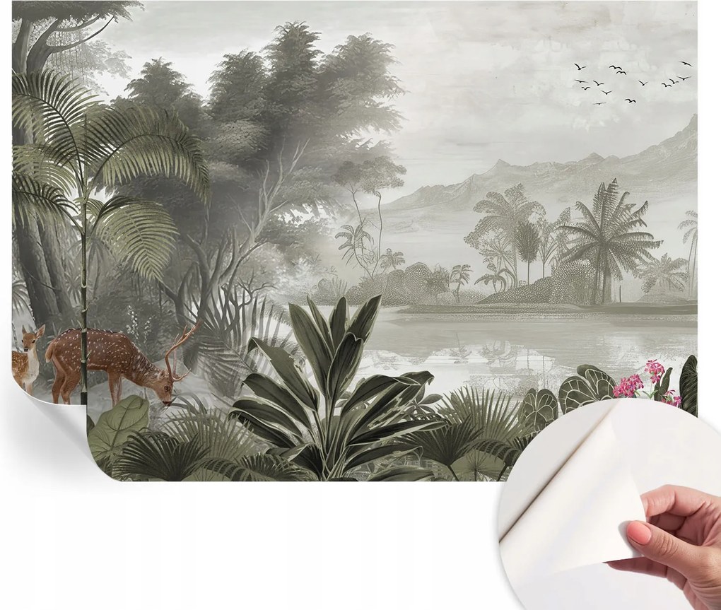 Mosható öntapadós fotótapéta étkezőbe Trópusi oázis 208x146 cm