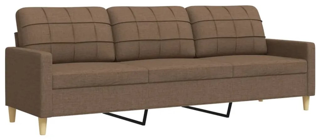 3 személyes barna szövetkanapé 210 cm