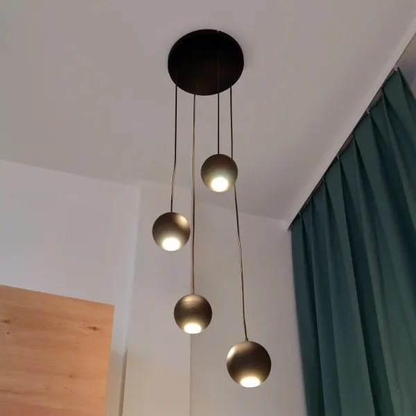 LED Csillár zsinóron MIDWAY 4xGU10/4,8W/230V fekete