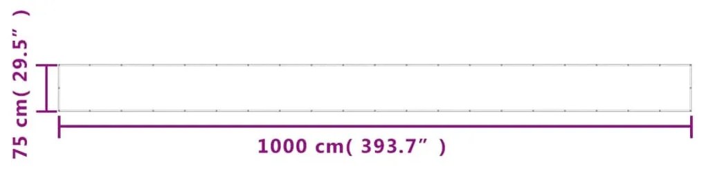fehér 100% oxford poliészter erkélyparaván 75 x 1000 cm