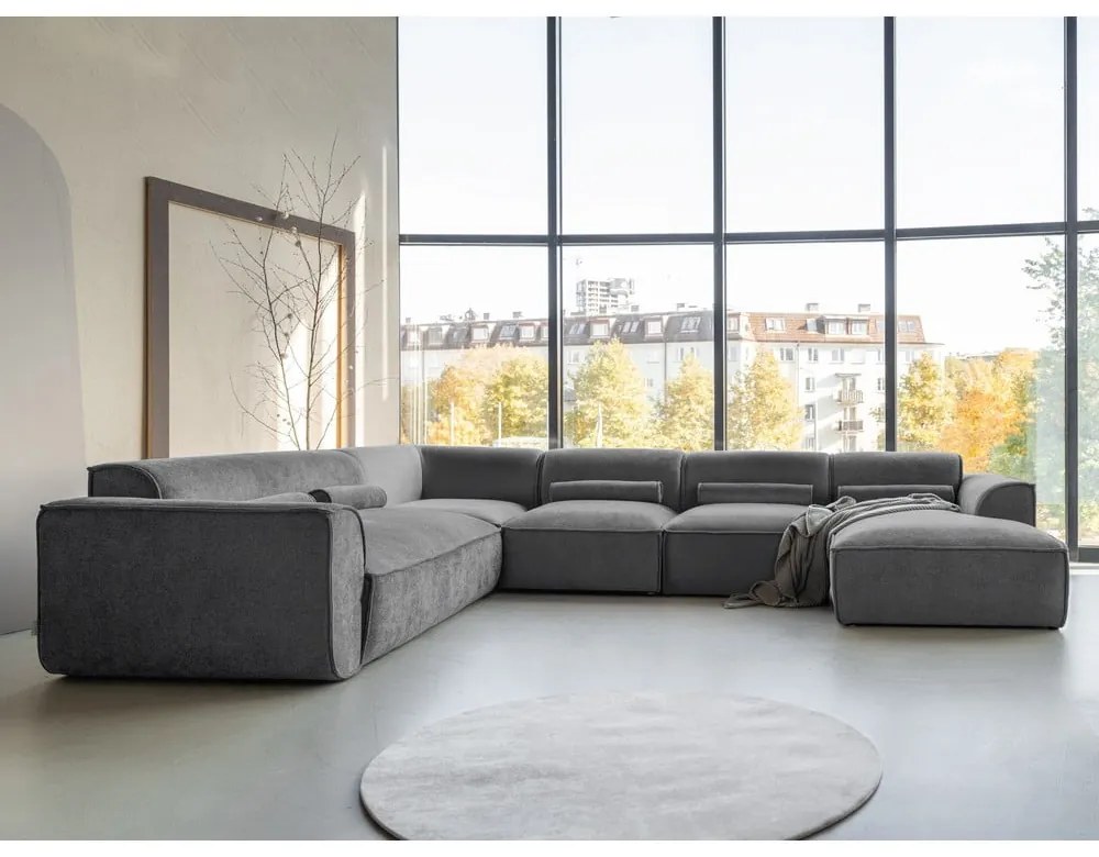 Szürke sarokkanapé (bal oldali) Flex Felix – Miuform