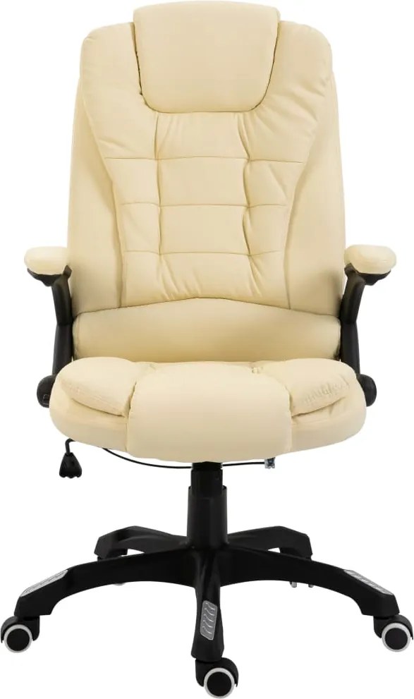 vidaXL krémszínű műbőr irodaszék