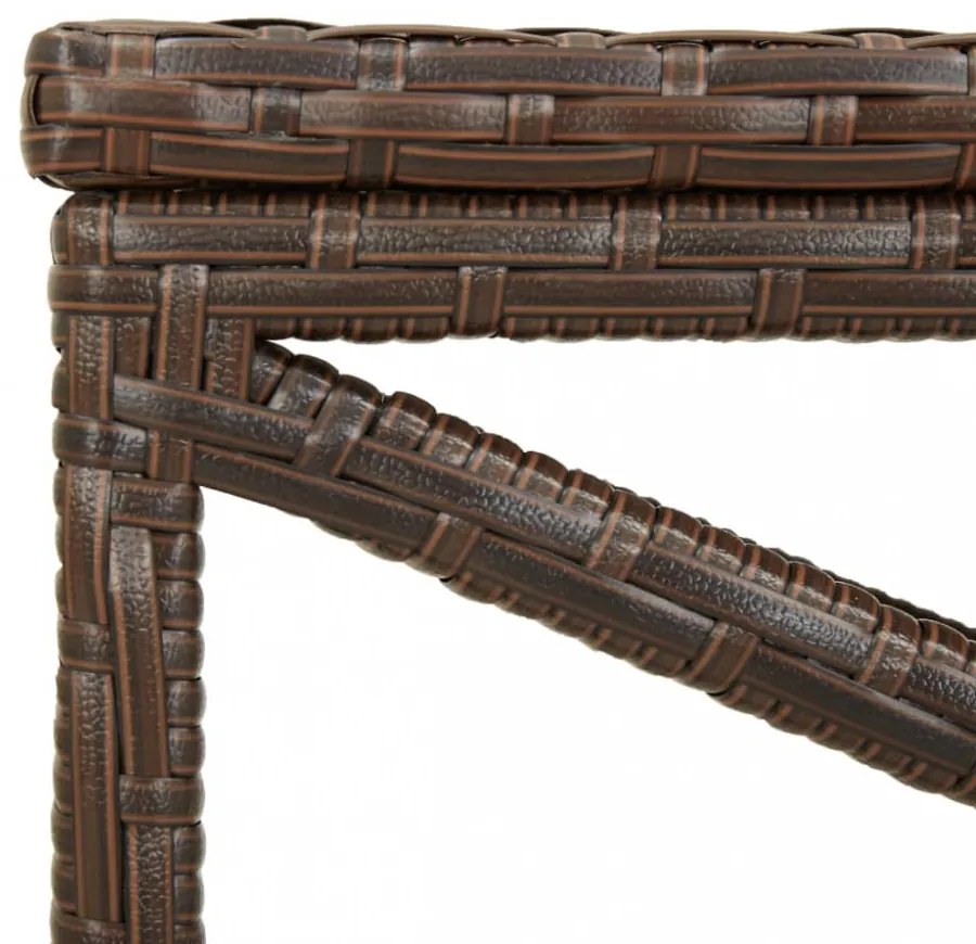 barna polyrattan kerti pad 120 cm