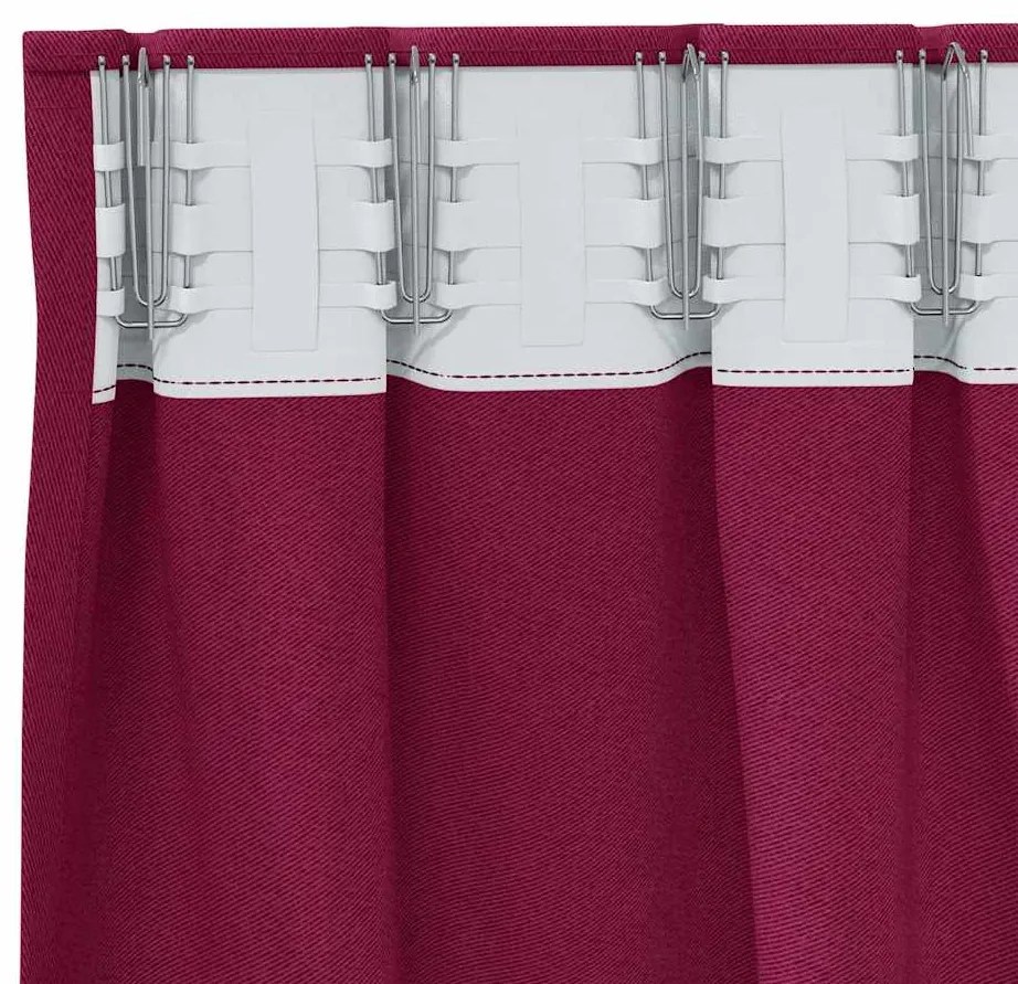 Függönyök függönyökkel 2 pcs Bordó 245x140cm Poliészter