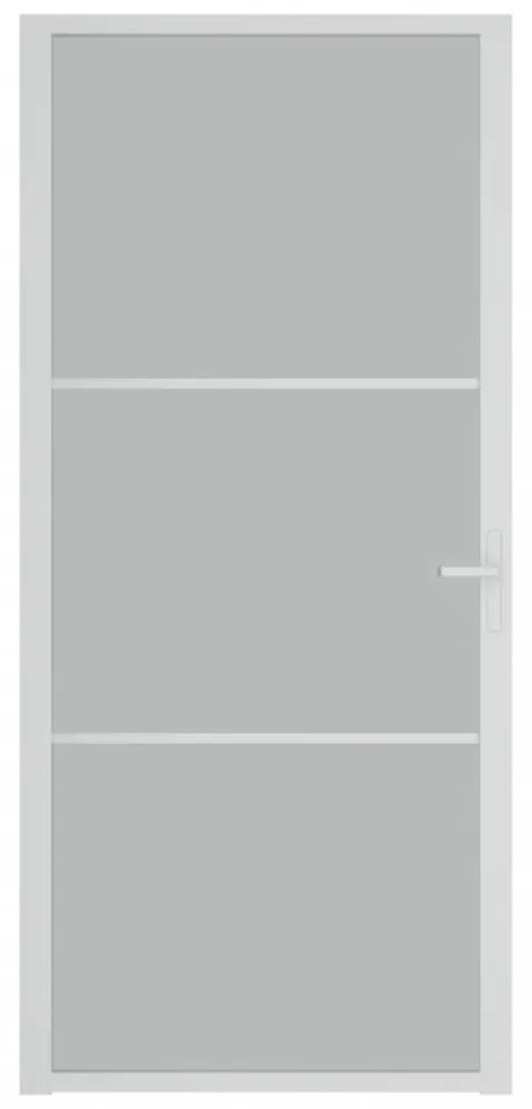 fehér matt üveg és alumínium beltéri ajtó 93 x 201,5 cm