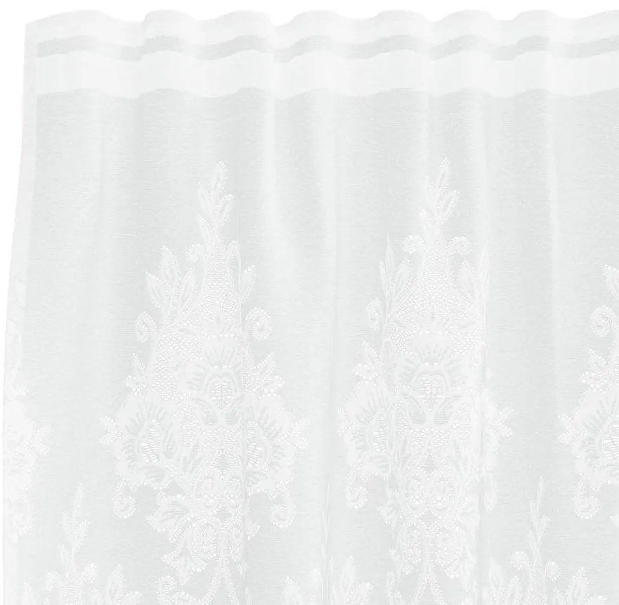 Függönyök függönyökkel Virágos Fehér 900 x 240 cm Poliészter