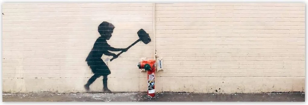Poszterek 200x66 Banksy Hydrant Graffiti