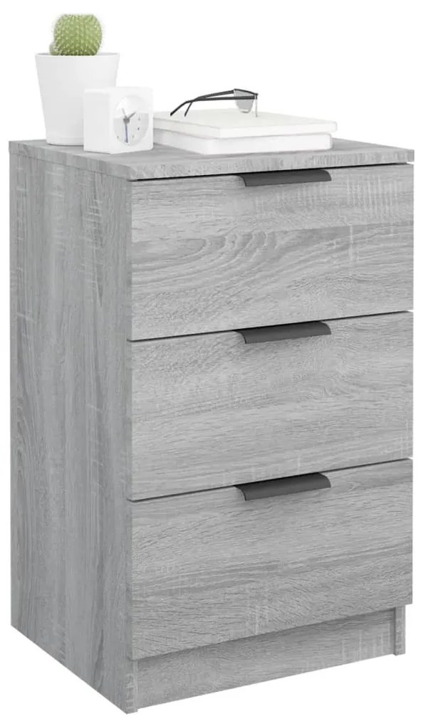 2 db szürke sonoma színű éjjeliszekrény 40 x 36 x 65 cm