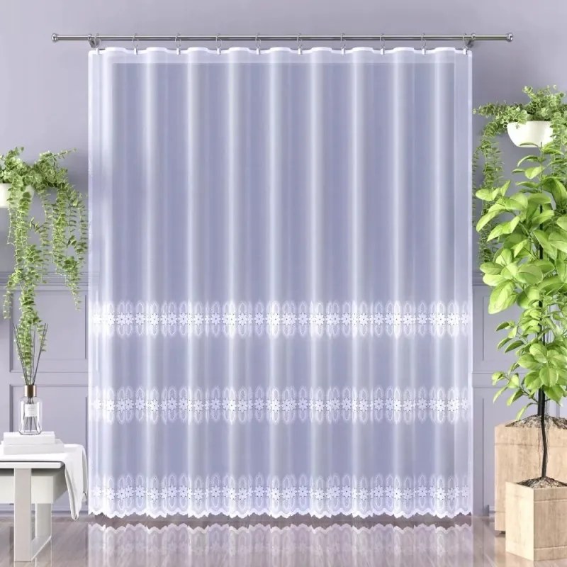 Finom modern hímzett függöny enzo fehér 280 cm Berula méter