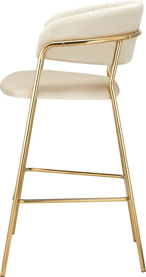 Design bárszék, bézs Velvet szövet/gold króm arany, DASMIN TYP 2