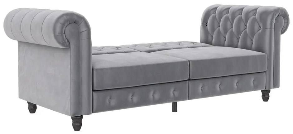 Világosszürke bársony kanapé 236 cm Felix – Støraa