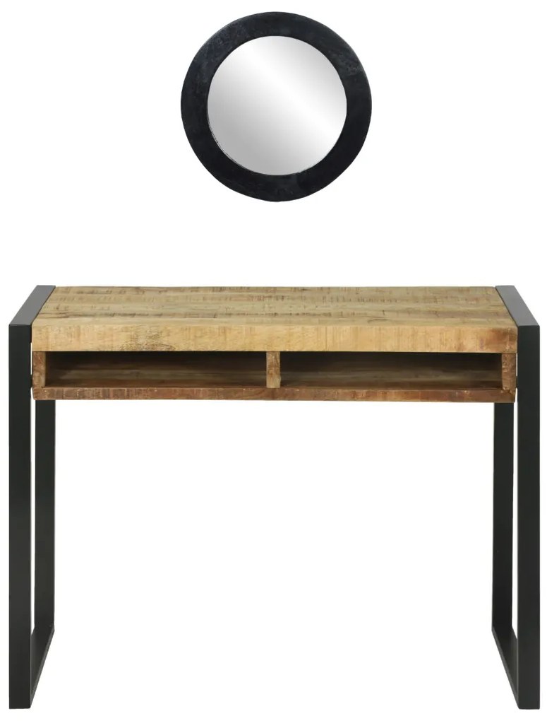 Sminktükör asztal 100x50x75 cm Tömör durva mangófából