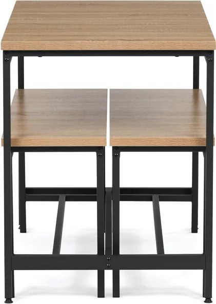 Étkezőgarnitúra 2 paddal, 110x60x75 cm méretben, MDF kivitelben, tölgy színben OAK