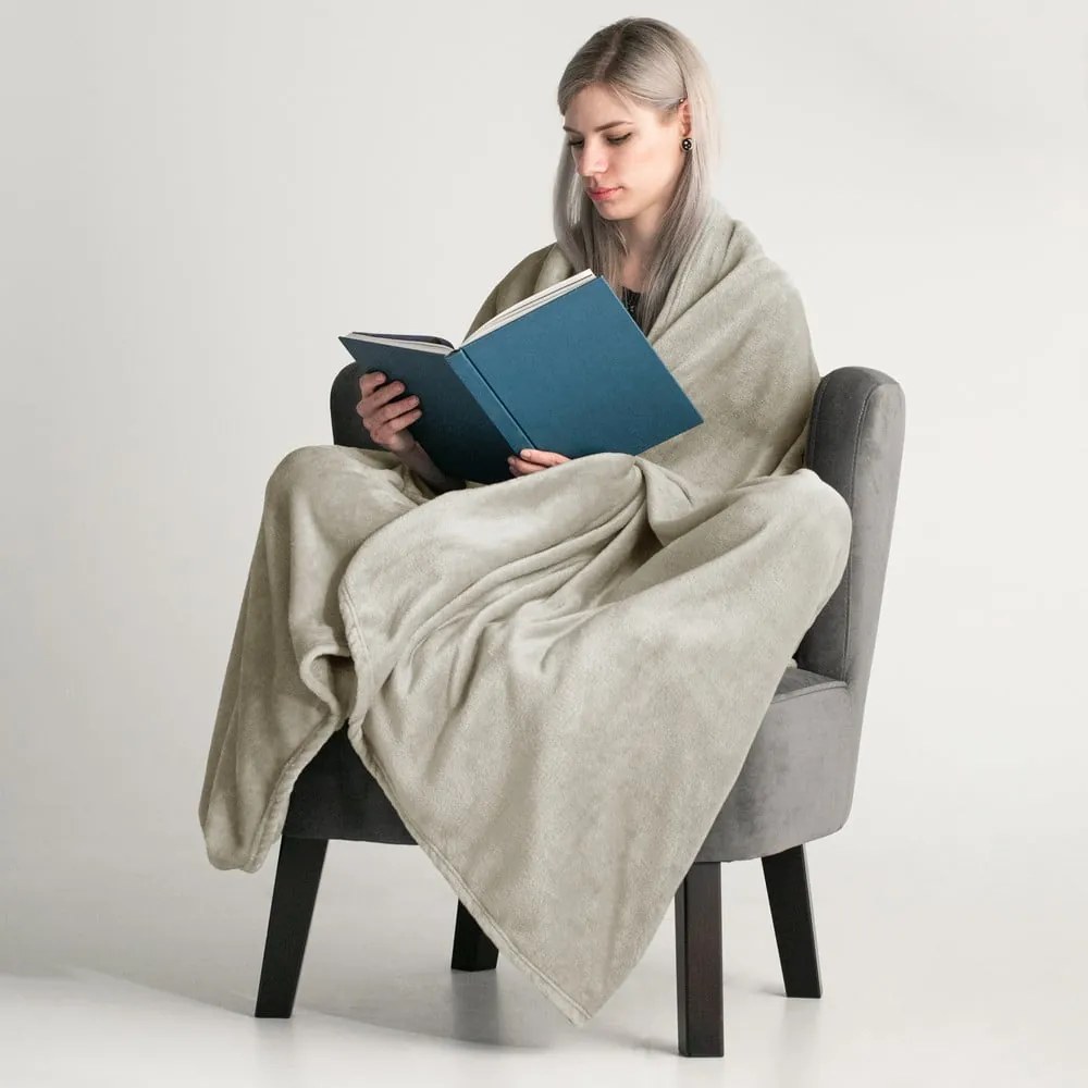 Bézs mikroplüss ágytakaró 200x220 cm Mic – Restilo