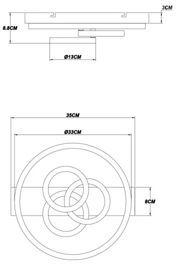 Globo 48040-40 - LED dimmelhető mennyezeti lámpatest DARRYL I 40W/230V méret 35x33 cm + távirányító