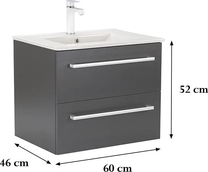 Vario Clam 60 Fürdőszoba alsó szekrény mosdóval