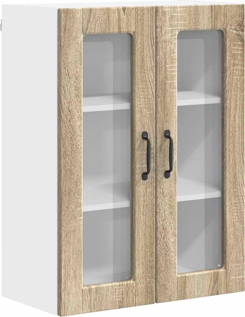 vidaXL Konyhaszekrény polcokkal Sonoma tölgy 60 x 31 x 80 cm Faanyag