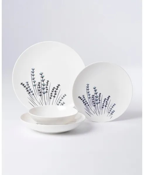 24 darabos fehér/kék porcelán étkészlet