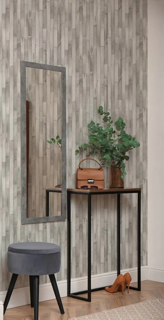 Szürke-bézs Fali Tapéta Vinil Fa Motívummal, Flizelin