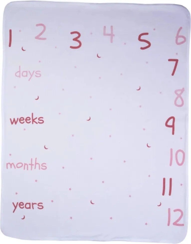 Bubaba pamut babatakaró 70x90 cm - "My first year"- Pink